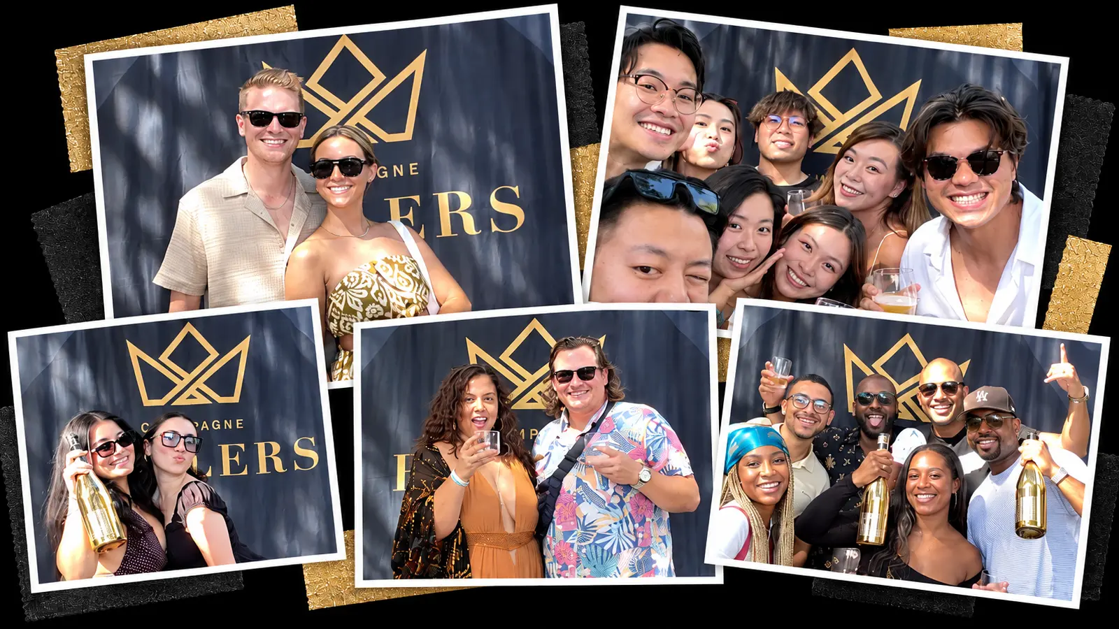 Guests celebrating with Ballers Champagne US at the LAWineFest photo booth